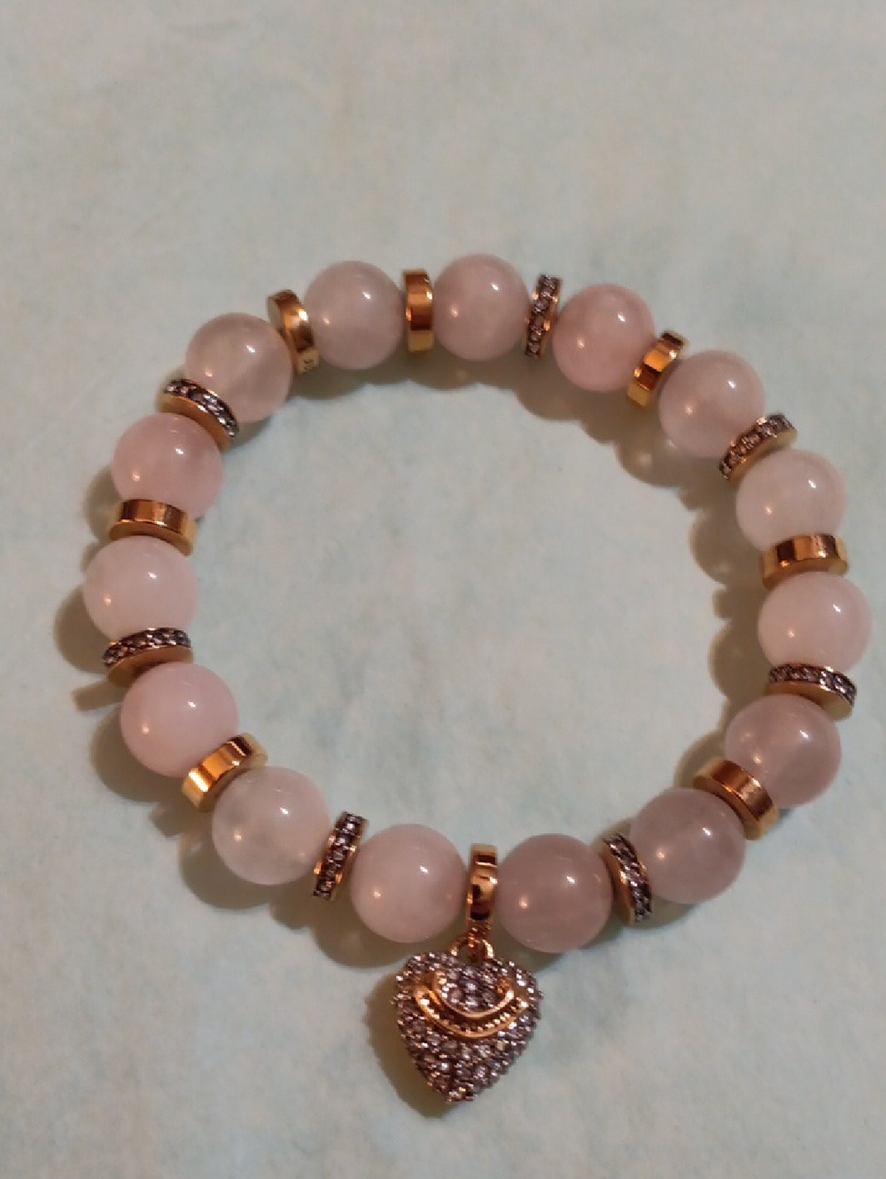 Juicy Couture Rose Color Quartz Beaded Bracelet
